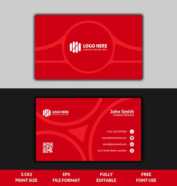 Creative Clean and Corporate business card, red stripe color business card template, ready to print modern business card vector template