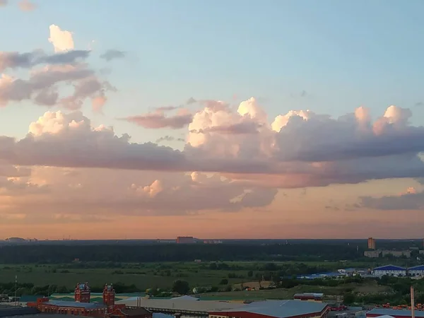 Pink Clouds Evening Sky — Stock Photo, Image