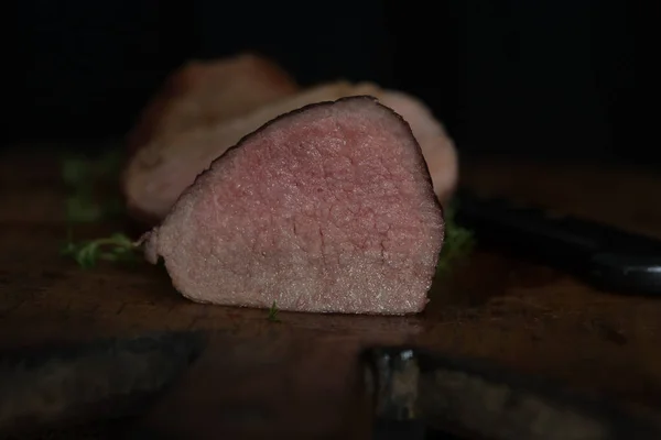 Cortes Carne Para Plato Delicias — Foto de Stock