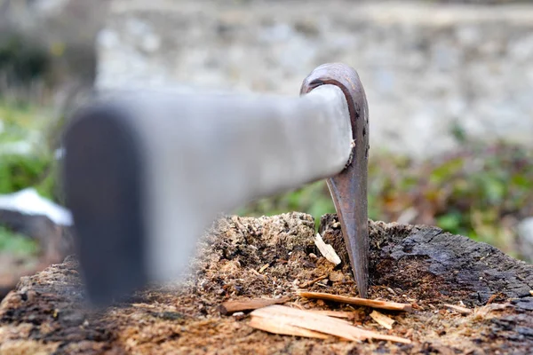 Collection Images Handmade Axes Cut Wood You Can See Different — Stock Photo, Image