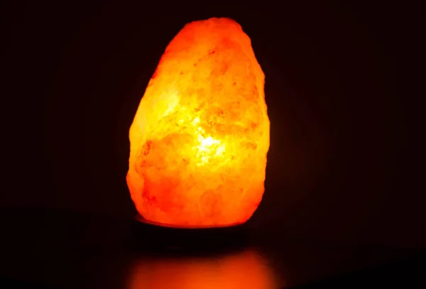 Collection Photographs Luminous Salt Lamp Dark — Stock Photo, Image