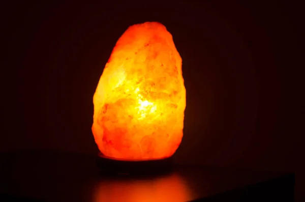 Collection Photographs Luminous Salt Lamp Dark — Stock Photo, Image