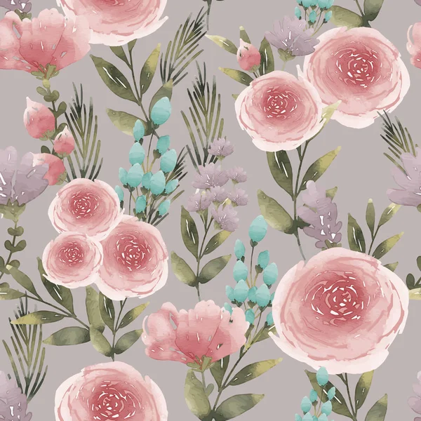 Beautiful Pink Flowers Seamless Pattern — Stock Photo, Image