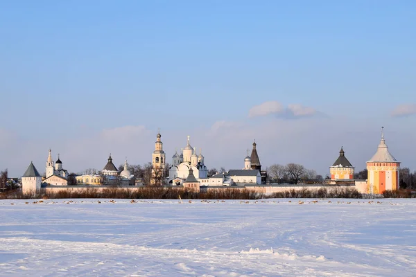 Monastery Snowy Field Spaso Prilutsky Monastery Winter Vologda Russia — Stock Photo, Image