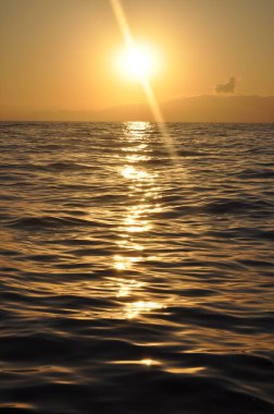 sunset with the beautiful sunset from the sea