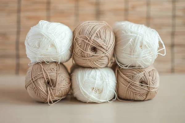 Cotton Yarn Balls Crochet Knitting Handmade Crafts Summer — 스톡 사진