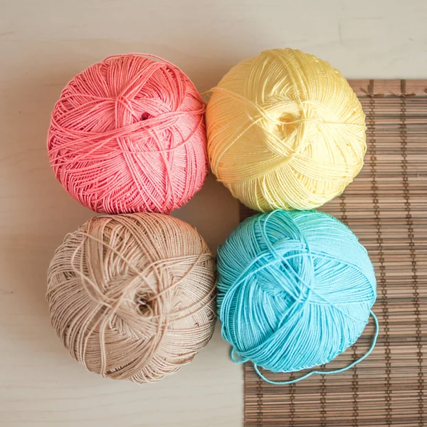 Cotton Yarn Balls Crochet Knitting Handmade Craft Summer — стокове фото