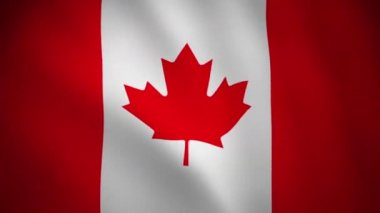 Kanada bayrağının döngü videosu, tekstil kumaşı, pürüzsüz ve pürüzsüz