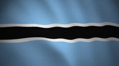 Botswana sallanan bayrak, tekstil kumaş desenli, pürüzsüz ve pürüzsüz döngü videosu