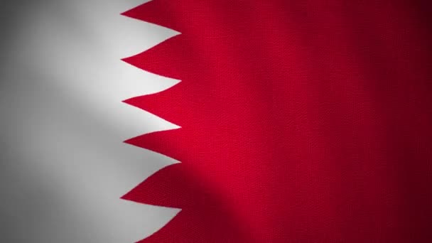 Looping Vídeo Bahrain Waving Flag Tecido Têxtil Texturizado Sem Costura — Vídeo de Stock