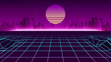 80 'lerin neon fütüristik arkaplan döngüsü