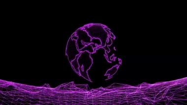 Dünya gezegeni neon rengi mor