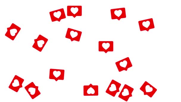 Caduta Delle Icone Cuore Instagram Social Media — Video Stock