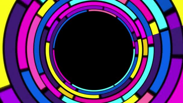 Colorful neon tunnel background — Stock Video