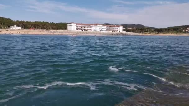 Vistas Playa Plencia Desde Puerto Día Soleado — Vídeo de stock