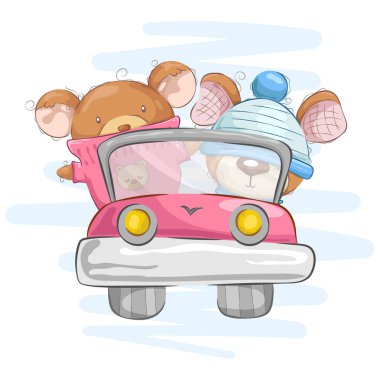 Oyuncak ayılar arka planda sürüyorlar