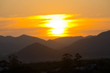 Küçük Karoo, Güney Afrika 'da gün batımı