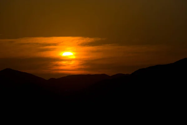 Pôr Sol Sobre Cordilheira Pouco Karoo África Sul — Fotografia de Stock