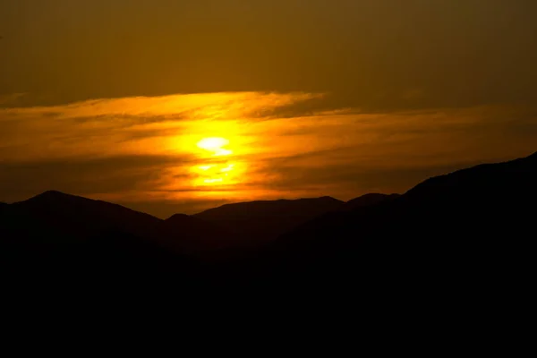 Pôr Sol Sobre Cordilheira Pouco Karoo África Sul — Fotografia de Stock