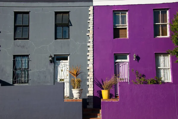 colorful houses in famous bo-kaap district of cape town, south africa