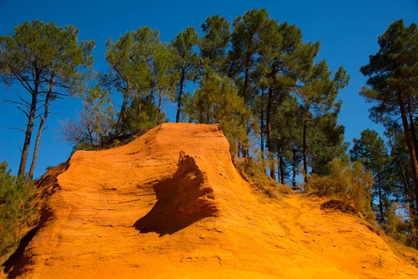 Ochre Skały Roussillon Prowansja Francja — Zdjęcie stockowe