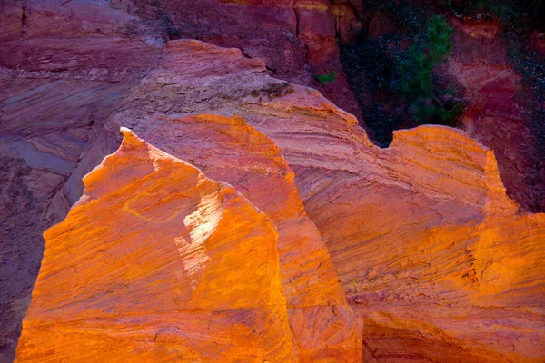 Ochre Skały Roussillon Prowansja Francja — Zdjęcie stockowe