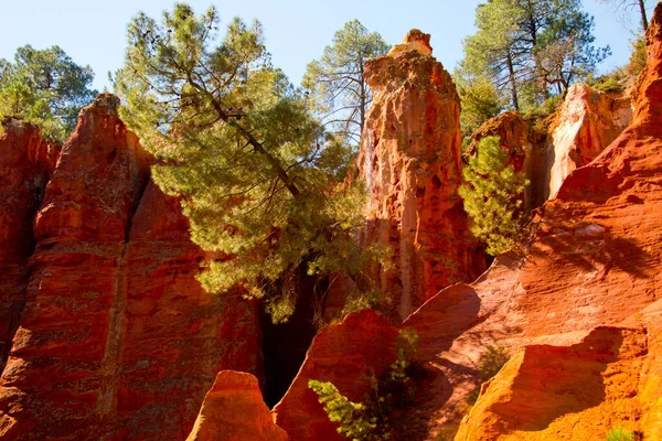 Ochre Rocks Roussillon Provence France — Stock Photo, Image