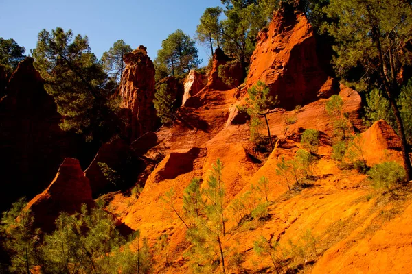 Ochre Rocks Roussillon Provence France — Stock Photo, Image