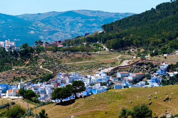 Stadtbild Der Berühmten Blauen Stadt Chefchaouen Riff Bergen Marokko — Stockfoto