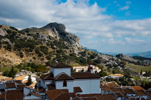 Dachmuster Des Andalusischen Weißen Dorfes Grazalema Spanien — Stockfoto