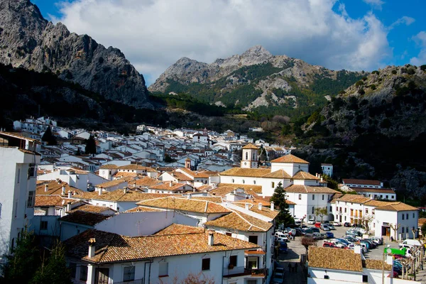 Modelli Tetto Del Villaggio Bianco Andaluso Grazalema Spagna — Foto Stock