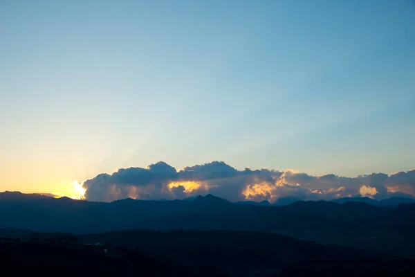 Nuvens Trovoadas Formando Sobre Sierra Las Nieves Vistas Ronda Andaluzia — Fotografia de Stock