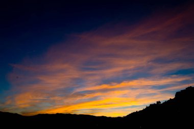 Şef Chaouen 'de gün batımı, rif dağları, Fas