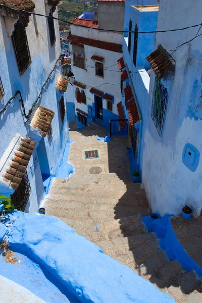 Scale Città Blu Chefchaouen Marocco — Foto Stock
