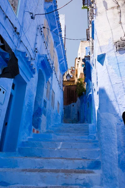 Scale Città Blu Chefchaouen Marocco — Foto Stock