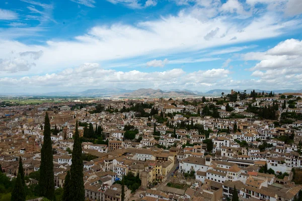 Granada Cityscape Visto Alhambra Palazzo — Foto Stock