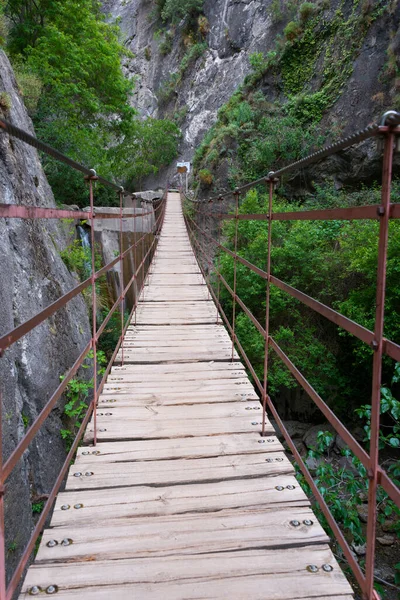 Κρεμαστή Πλωτή Γέφυρα Στη Sierra Nevada Andalusia Ισπανία — Φωτογραφία Αρχείου