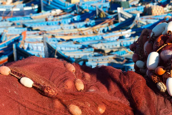 Essaouira limanında demirli balıkçı tekneleri, Fas