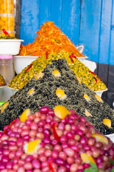 Aceitunas Surtidas Mercado Marruecos — Foto de Stock