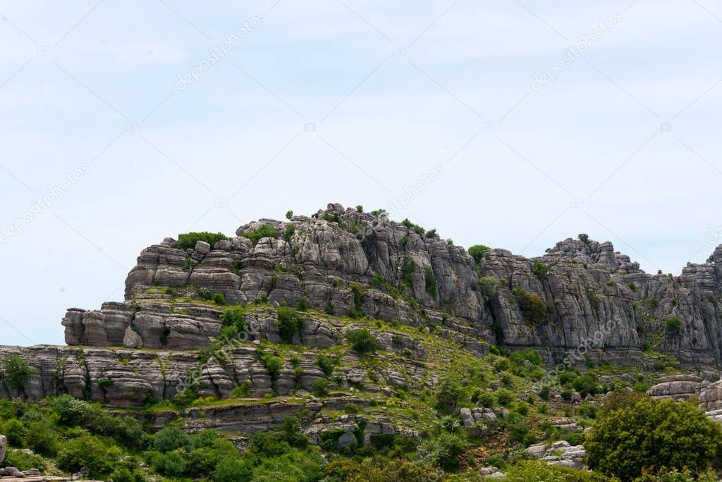 karst formation in torcal national park, andalusia, spain