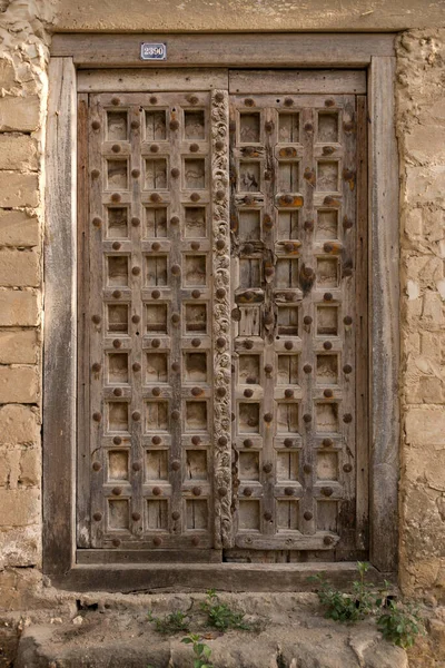 Традиційні Дерев Яні Пишні Двері Кам Яному Місті Занзібар Танзанія — стокове фото