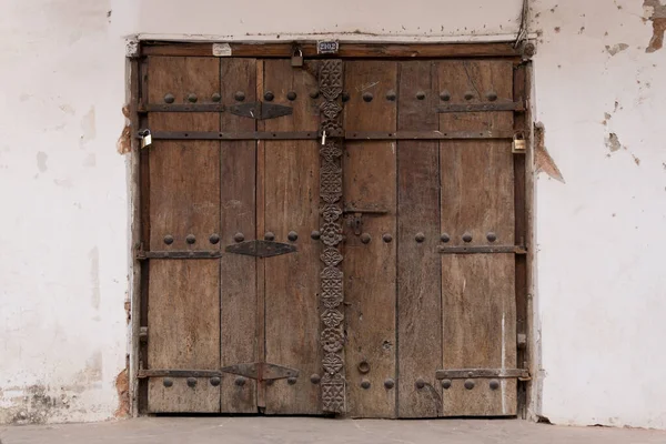 Традиційні Дерев Яні Пишні Двері Кам Яному Місті Занзібар Танзанія — стокове фото