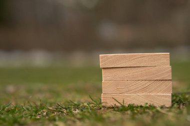 Üzerinde boş alan olan tahta bloklar üzerine metin koymak ve kavramlar için kullanılabilecek kopyalama alanı olarak kullanılabilir.