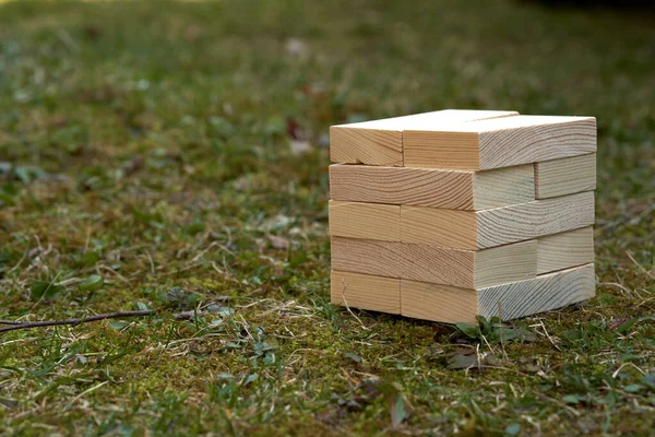 Dřevěné Bloky Prázdným Místem Nich Které Mohou Být Použity Jako — Stock fotografie