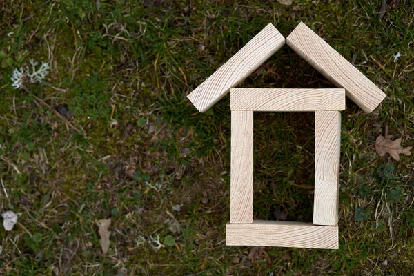 Holzblöcke Mit Leerraum Darauf Die Als Kopierraum Genutzt Werden Können — Stockfoto