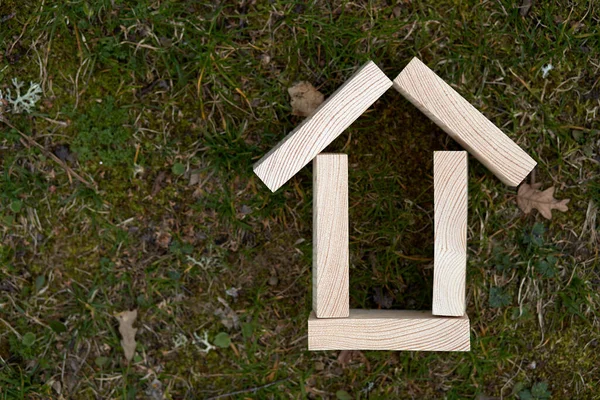 Trä Block Med Tomt Utrymme Dem Som Kan Användas Som — Stockfoto