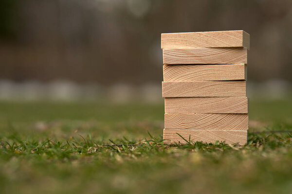 Wooden blocks with empty space on them that can be used as copy space to put text on them and use for concepts