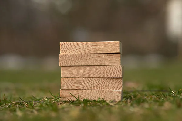 Houten Blokken Met Lege Ruimte Erop Die Kunnen Worden Gebruikt — Stockfoto