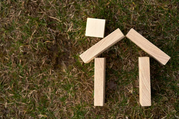 Houten Blokken Met Lege Ruimte Erop Die Kunnen Worden Gebruikt — Stockfoto