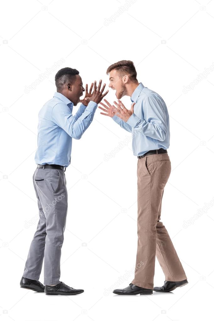 two businessman  arguing